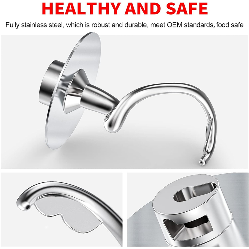 Commercial Kitchen Aid Mixer - ステンレス鋼スパイラル生地フックキッチンエイドスタンドミキサー部品用 4.5-5 QT ミキシングボウルに適合チルトヘッドスタンドミキサー-Y48A