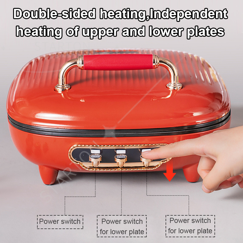 Crepe Maker Griddle - クレープメーカー両面加熱スキレットパンケーキポットピザステーキフライパンマシンバーベキューグリルパイBBQグリドル