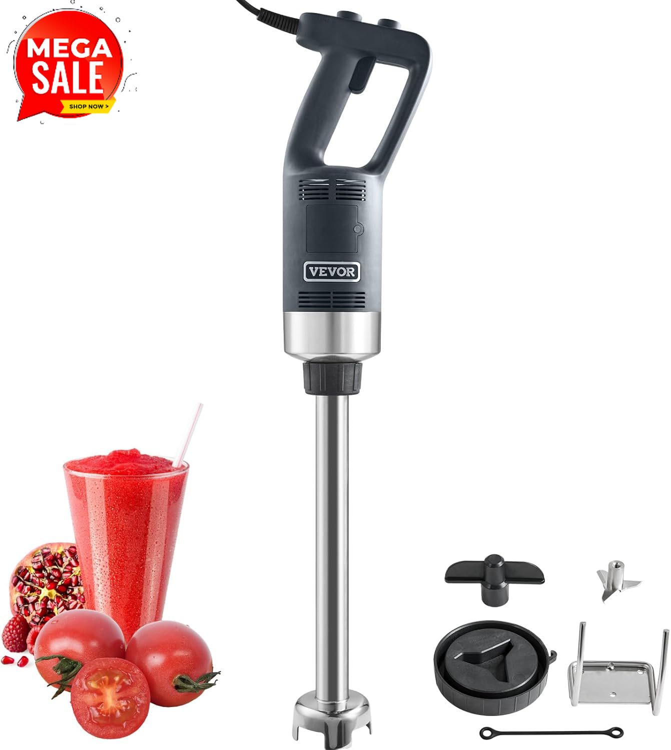 Commercial Blender Heavy Duty - 業務用イマージョンブレンダー、750W 16インチヘビーデューティーハンドミキサー、304ステンレス鋼ブレード付き可変速度キッチンスティックミキサー