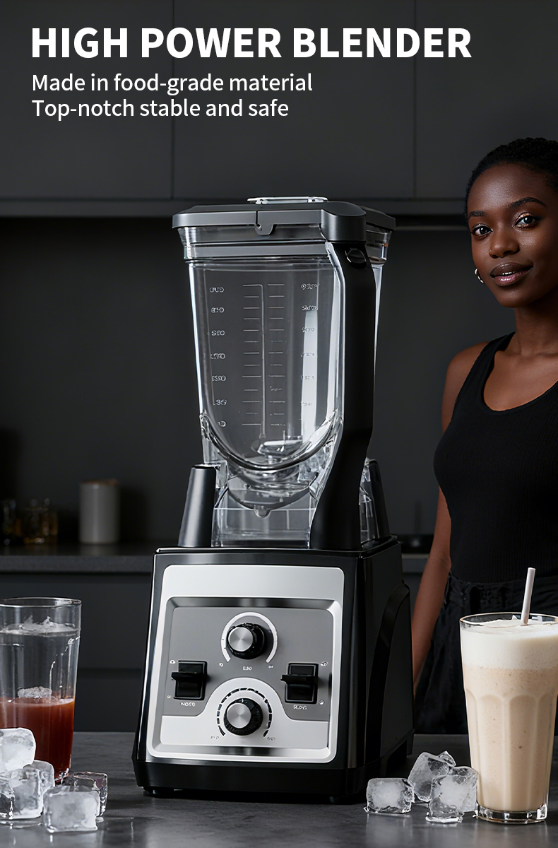 Commercial Blender Heavy Duty - 2200W業務用・家庭用ブレンダー、6枚刃、可変速度、大容量、純銅モーター搭載フードプロセッサー