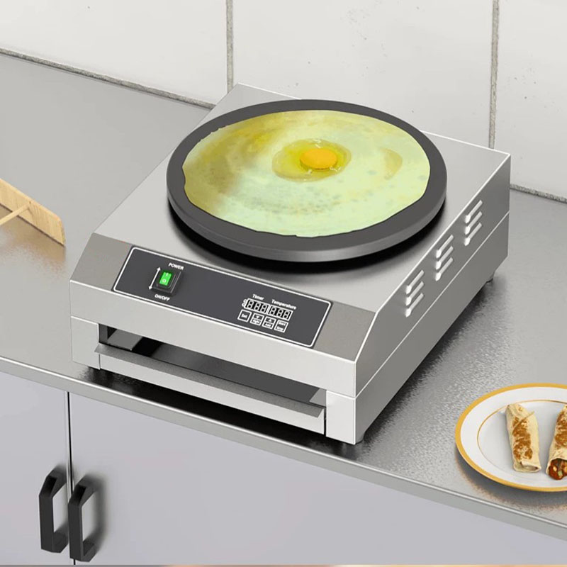 Crepe Maker Griddle - 業務用電気式パンケーキメーカー、卓上型、屋台用、多種類の穀物を使った煎餅やクレープを作る機械。