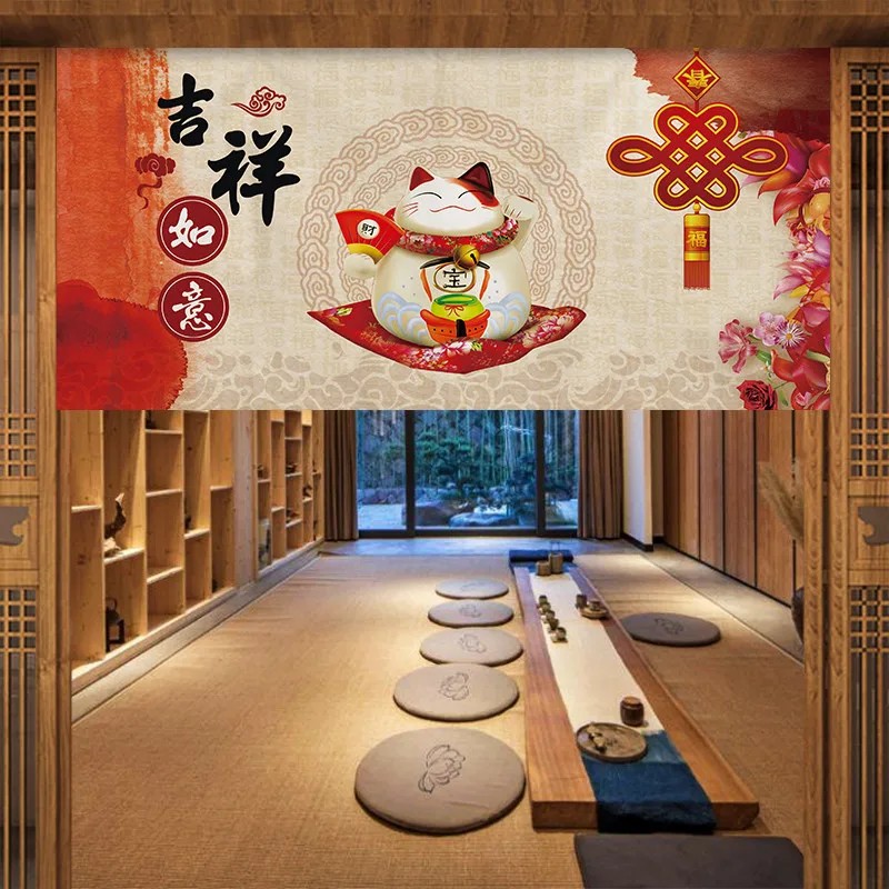 Commercial Kitchen Ceiling - VIKAMA 日本の富士着物のれん ドアカーテン ベルクロパンチフリー キッチンカフェ用 ミニマリスト装飾