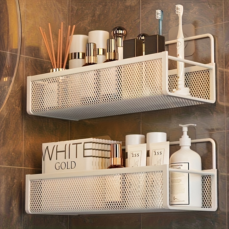 ポータブル吊り下げ式壁掛け収納ラック 穴あけ不要 浴室棚 ニ - Commercial Kitchen Shelving のレビューと価格