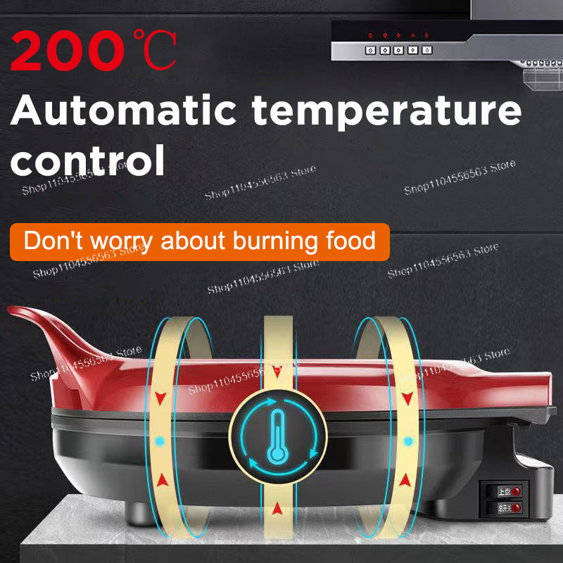 110V/220V 電気パンケーキメーカー両面加熱ピザグリド - Crepe Maker Griddle のレビューと価格