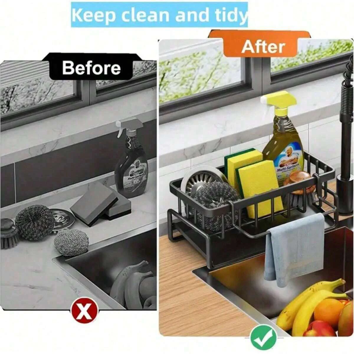 キッチンシンク排水ラックオーガナイザー プラスチック製 自動 - Commercial Kitchen Shelving のレビューと価格