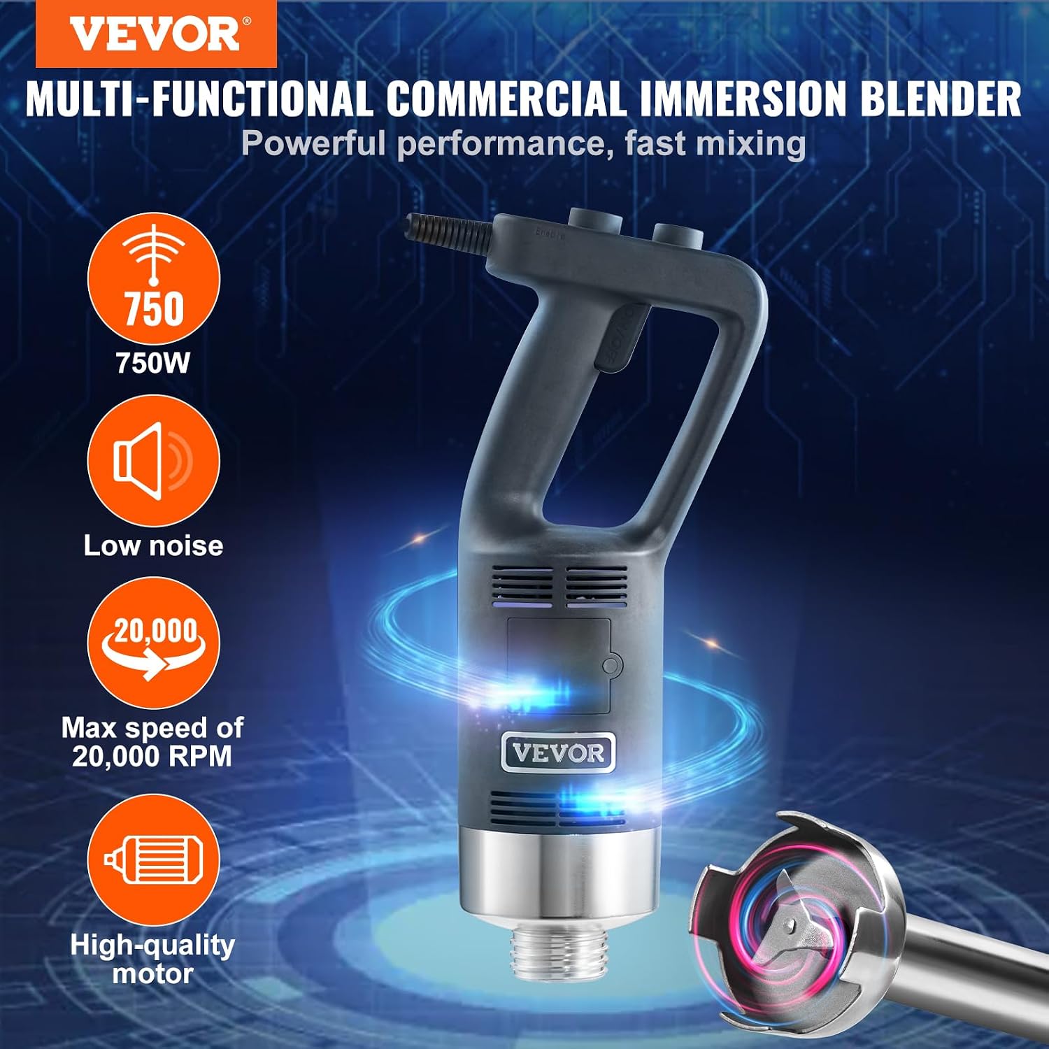 業務用イマージョンブレンダー、750W 16インチヘビーデュ - Commercial Blender Heavy Duty のレビューと価格