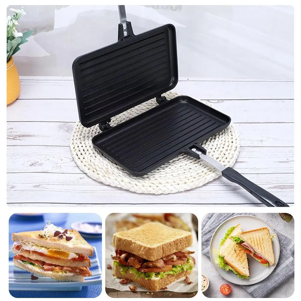 両面フライパンノンスティックサンドイッチメーカーワッフルパン - Crepe Maker Griddle のレビューと価格