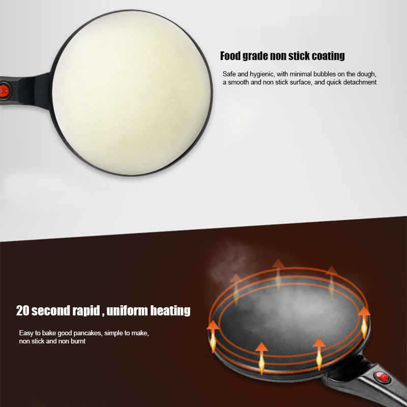 片面加熱式電気クレープメーカー 家庭用 火傷防止ハンドル付き - Crepe Maker Griddle のレビューと価格
