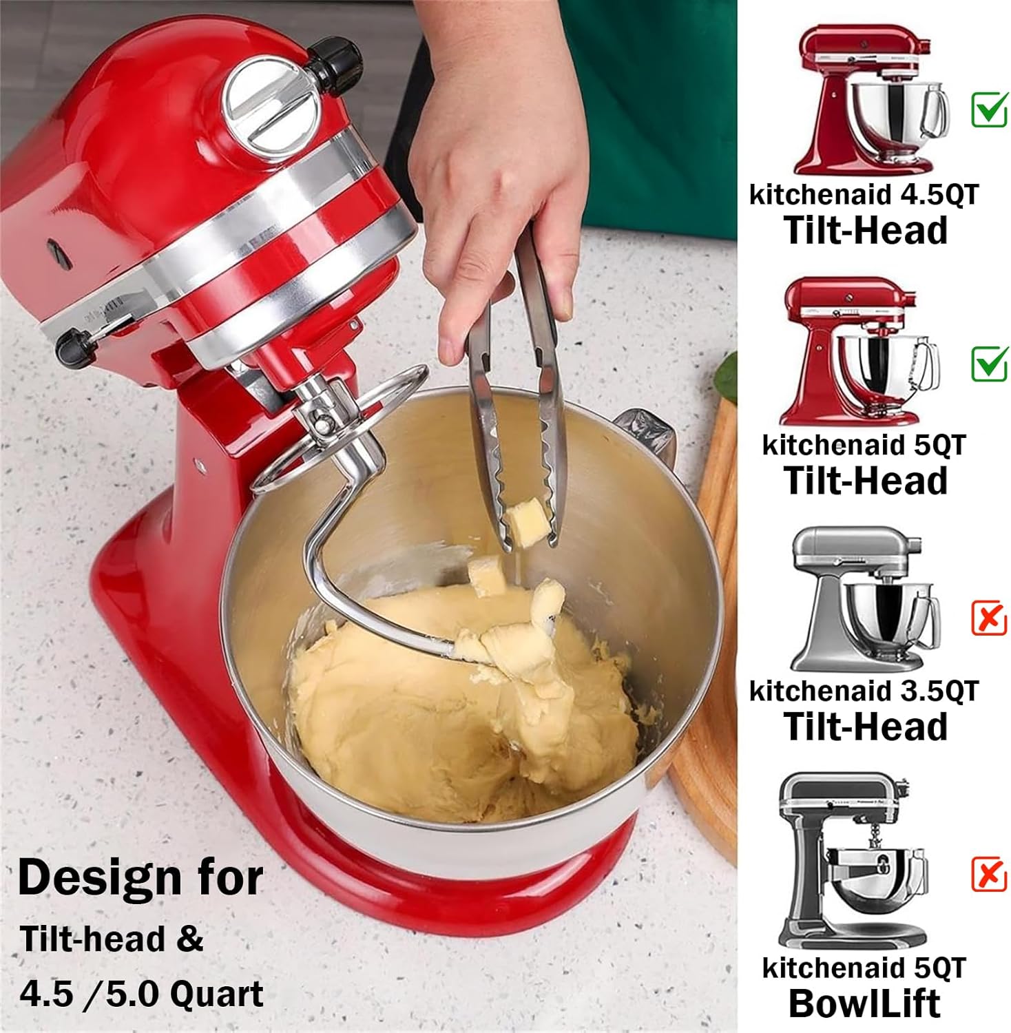 キッチンエイド4.5～5クォートティルトヘッドスタンドミキサ - Commercial Kitchen Aid Mixer のレビューと価格