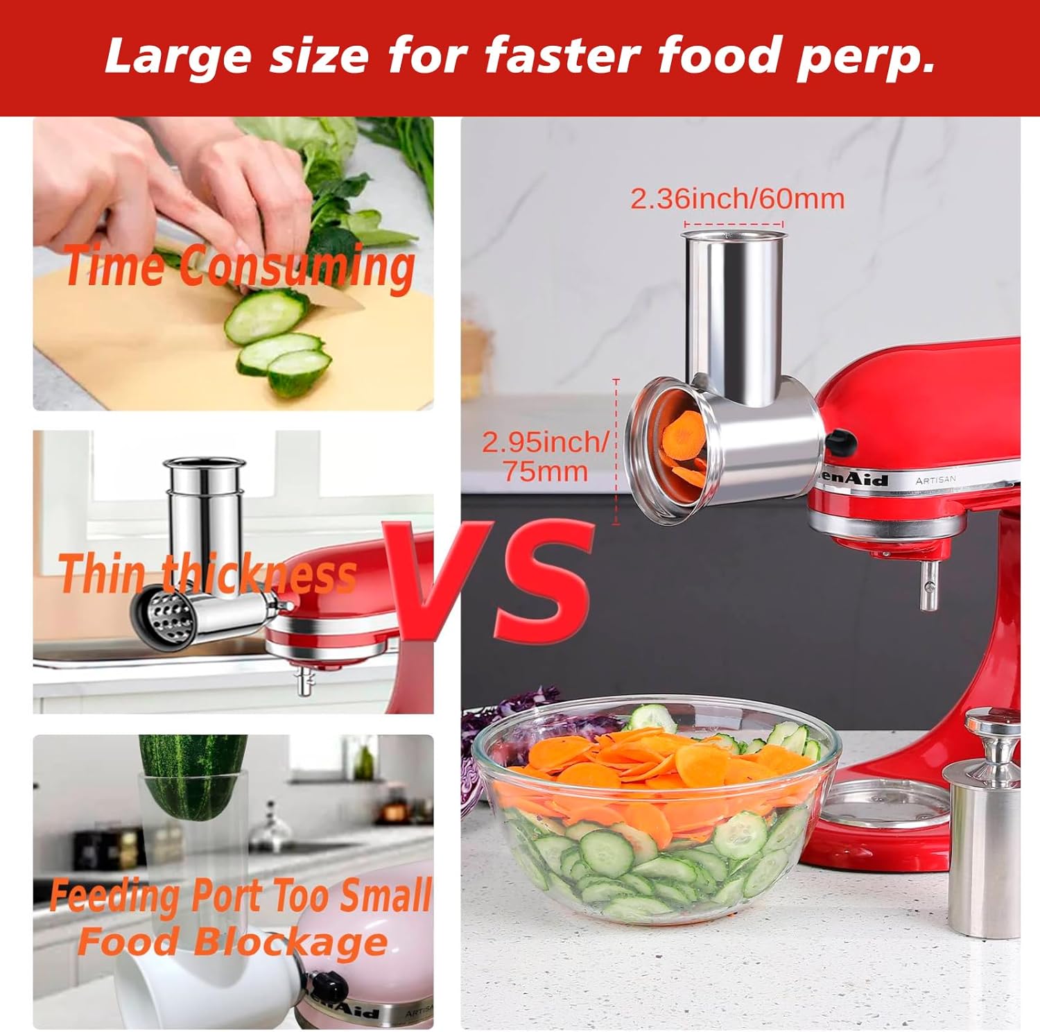 キッチンエイドミキサーアタッチメント用ステンレス鋼肉挽き器ス - Commercial Kitchen Aid Mixer のレビューと価格
