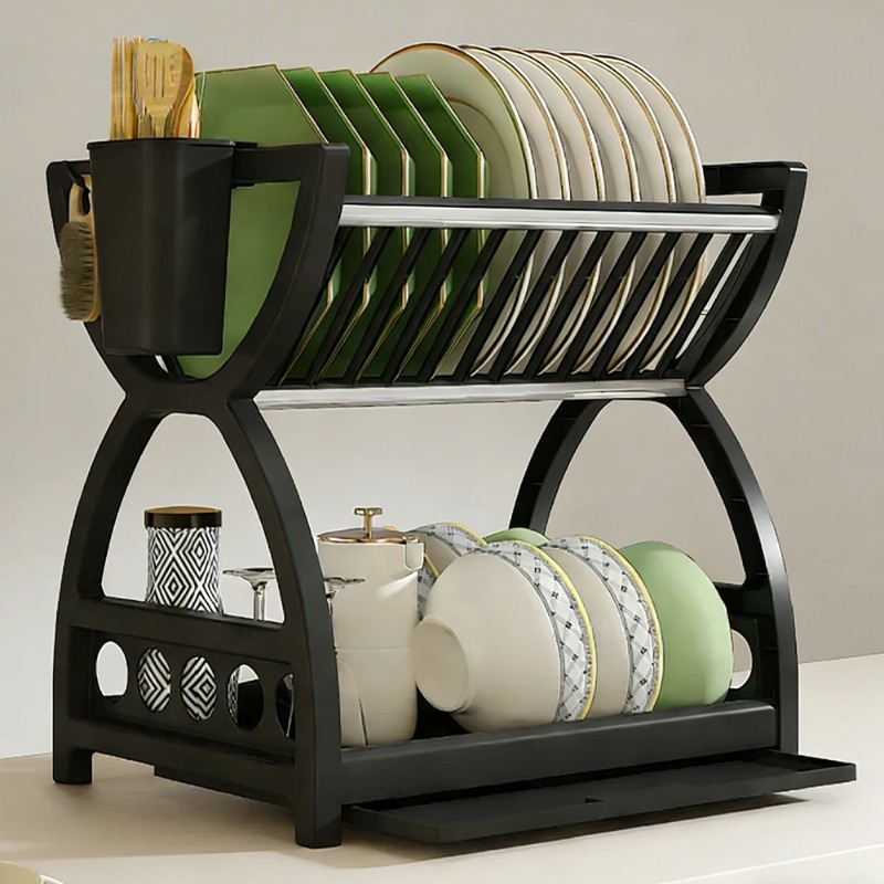 2段式食器乾燥ラック キッチンオーガナイザー ボウル・プレー - Commercial Kitchen Shelving のレビューと価格