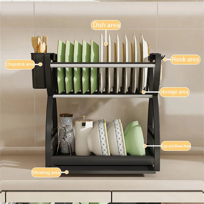 2段式食器乾燥ラック キッチンオーガナイザー ボウル・プレー - Commercial Kitchen Shelving のレビューと価格