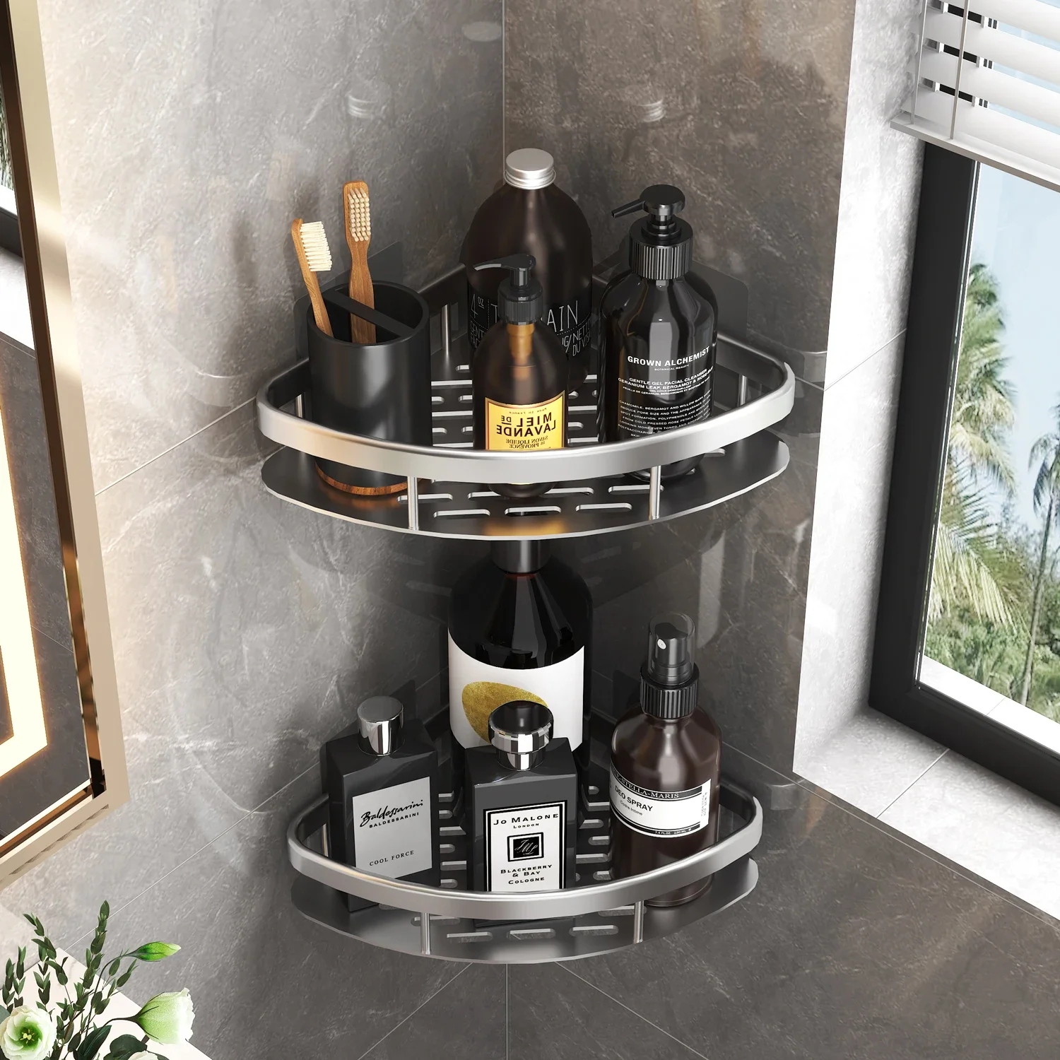 バスルームの棚キッチン収納オーガナイザーアルミ合金シャンプー - Commercial Kitchen Shelving のレビューと価格